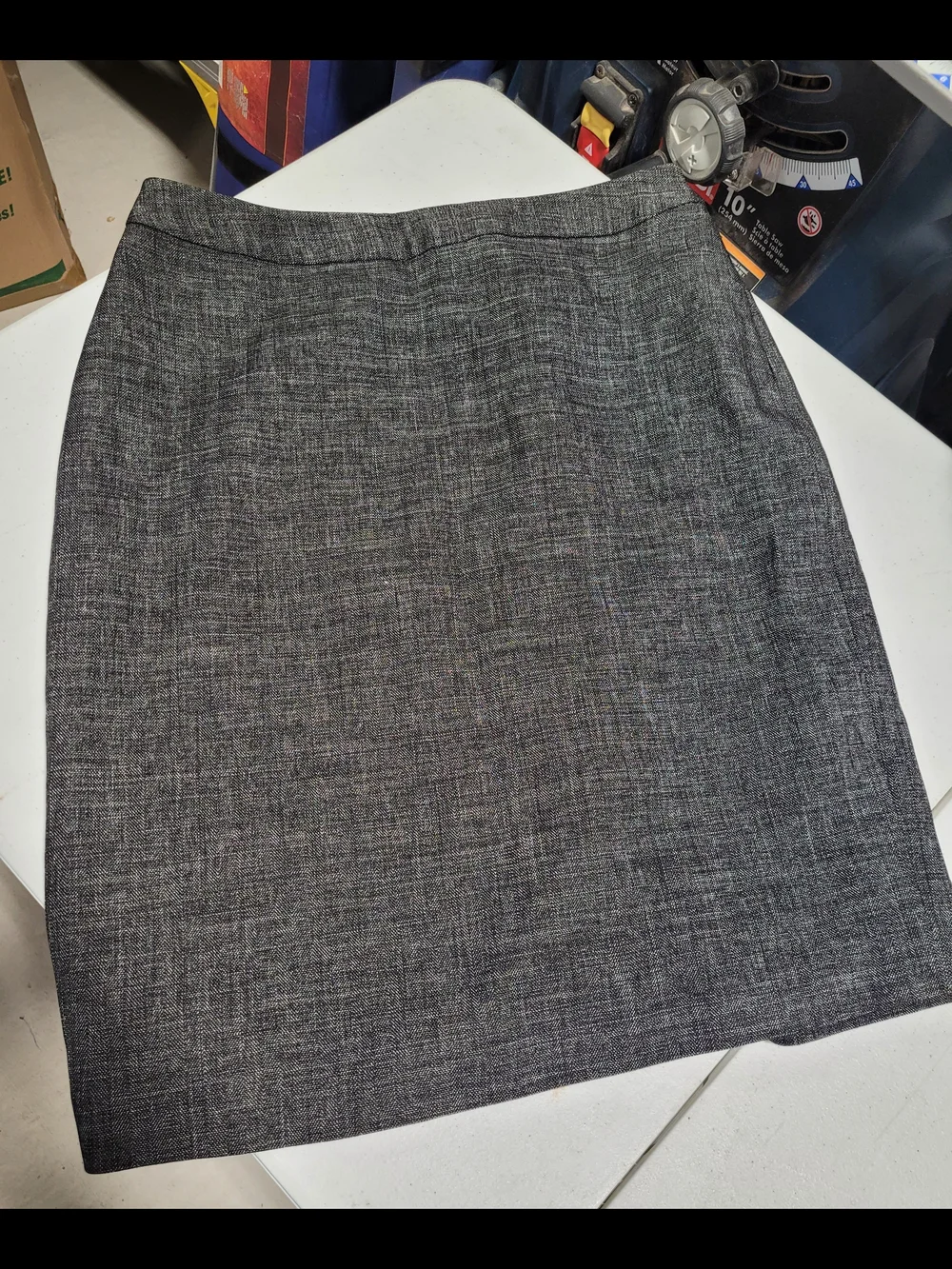 Nine & Co. Charcoal Textured Pencil Skirt